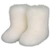FQLGJMY Furry Faux Fur Stivali da neve invernale fuzzy scarpe peluche in camomilla caldo mezzo vitello comodo all'aperto piatto stivali di moda