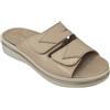 Cinzia Soft MZK09 Ciabatte Donna in Pelle con Doppio Strappo, Comfort Con Plantare Estraibile, Suola Piatta, Blu, Beige,Nero (Beige, Sistema Taglie Calzature EU, Adulto, Donna, Numero, Media, 38)