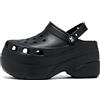 QINGE Sandali estivi con plateau mulo da giardino scarpe da donna zoccoli all'aperto altezza crescente pantofole da donna slider spiaggia infradito scarpe estive, nero, 38
