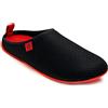 Andrés Machado - pantofole unisex per donna/uomo - DYNAMIC - SOMMER - ciabatte/babbucce - plantare removibile - nero/rosso, EU 38