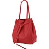 SH Leder ® Sandra G535 Borsa a mano da donna in vera pelle di vacchino con fiocco e tasca interna in molti colori Borsa a tracolla 29 x 33 cm, Rosso, Large