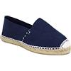 Desconocido Espadrillas classiche in tela con suola in juta, Blu navy, 47 EU