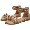Zenithia Sandali con borchie da donna,Sandali casual estivi da donna Scarpe da gladiatore Sandali piatti alla moda Sandali con zip posteriore intrecciata romana,EU36-42