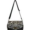 Modarno Borsa a tracolla in pelle bovina Cavallino, borsa a tracolla in vera pelle da donna (Zebra)