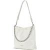 LA'FESTIN LA FESTIN Borsa a tracolla in pelle crosta per donna - Borsa a tracolla firmata con doppi cinturini, borse a tracolla alla moda per l'uso quotidiano - Avorio