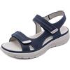 SMajong Sandali Donna Ortopedico con Adjustable Strappo Sandali Estivi Leggere Comode Cuoio Artificiale Sandali con Zeppa Vintage Moda Scarpe Versatili, B Blue, 36 EU