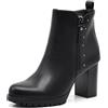 IF Stivaletti da donna con borchie decorativa tronchetti tacco alto largo platform carrarmato 9115-7 nero N.40