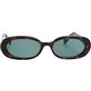 Liora Olivia, occhiali da sole ovali, montatura sottile in acetato, tonalità retrò minimalista anni '90, protezione UV400 e custodia premium, Tartaruga Marrone