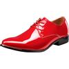 wealsex Scarpe Uomo PU Pelle Verniciata Derby Basse Oxford Business Scarpe di Cuoio Grande Taglia 44 45 46 47