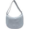 LAKCFSN Borsa a Spalla Donna in Denim Jacquard Azzurro, Borsa Mezzaluna Hobo con Tracolla in Pelle PU, Shopper Casual Chic per Vacanze e Tempo Libero, Celeste