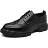 Hiuzylqx Scarpe Eleganti Uomo Classiche Scarpe Stringate Casual Scarpa Brogue Lacci Formali Business Traspiranti Largo Brogues,Nero,38 EU