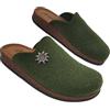 Primo Calzature Originali Zoccoli Alpini, Ciabatte Uomo e Donna Invernali, Calde Sabot Tirolesi in Lana Cotta, 100% Made in Italy (Muschio, Sistema Taglie Calzature EU, Adulto, Uomo, Numero, Media, 46)