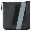 Armani Exchange Dylan, Essential, Stripe Details Flat Crossbody, nero/nero, nero, taglia unica