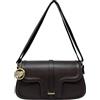 Chicca Borse Borsa a Spalla Elegante da Donna in Vera Pelle (Testa Moro)