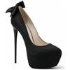 Pradize Décolleté con Tacco Alto E Plateau da Donna con Fiocco, Scarpe Eleganti per Feste