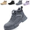 Bawalon Impermeabile Scarpe Antinfortunistiche Alte Uomo Donna Leggere Scarponi Antinfortunistiche Stivaletti da Lavoro con Punta in Acciaio Blu Grigiastro 45 EU