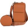 styleBREAKER Set di borse da donna 2 pezzi con tasca per cellulare e protezione RFID, borsa a tracolla, borsa per cellulare 02012385, colore:Cognac