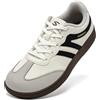 HOBIBEAR Scarpe da ginnastica da donna e da uomo in stile retrò: Scarpa da tempo libero leggera con scatola anatomica per il dito per il comfort tutto il giorno, beige/nero, 41 EU