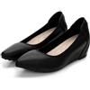 HIPPOSEUS Eleganti Scarpe Décolleté da Donna Nere Zeppa Scarpe col Tacco Comodi Classici Pompa da Donna,33 EU
