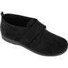 Hergos H034 - Scarpa Ampia Calzata in Morbido e Caldo Tessuto Velour Elasticizzato e Antibatterico con Velcro per Allacciatura Personalizzata - Velour/Micraelast Nero