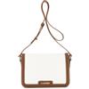 CAFèNOIR - Borsa A Tracolla Con Pattinaeffetto Canvas Con Rifiniture Effetto Pelle A Contrasto, Da Donna, Colore Cuoio/naturale, Taglia Unica