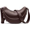 Expatrié Borsa a Spalla Donna Marrone - Livia - Half Moon Bag - Borsa a Tracolla Mezzaluna in Pelle Vegana - Idrorepellente