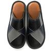 Rimo-Genuine Touch Pantofole da uomo in pelle - comode pantofole con suola antiscivolo, in vera pelle, misure 41-47, Multicolore a quadretti, 43 EU