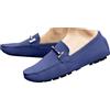 ticticlily Mocassini Uomo Pelle Scamosciata Penny Mocassini Comfort Scarpe da Guida Pantofole B Blu 44 EU