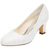 Emily Bridal Scarpe da Sposa Silk Women Like Satin Stiletto Heel Pompe Chiuse Chiuse (EU39, Ivory)