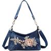 iPinee Borse in denim da donna con manico superiore in jeans e borse in denim con strass