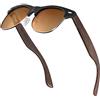 BALINCO, Occhiali da Sole a Mezza Montatura, con Aste in Legno Scuro, Lenti TAC Polarizzate, Unisex, Protegge dai Raggi UV e dai Riflessi, Resistente ai Graffi