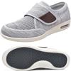POFH Scarpe Sanitarie Uomo, Artrite Edema Chiusura Regolabile Memory Foam Scarpe Terapeutiche per Diabetici da Uomo Piatte comode Sportive con Chiusura in Gancio e Anello(Color:Light Gray,Size:43 EU)
