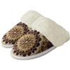 Binienty Pantofole da donna e da uomo, in memory foam, per interni ed esterni, senza lacci, per camera da letto, con fodera in pelliccia, Mandala Beige Marrone, 38.5/39.5 EU