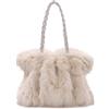 OPLERT Borse sottobraccio in morbida pelliccia sintetica per donna Borsa tote in peluche soffice