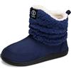 JEBUKTXE Stivaletti Pantofole per Uomo Donna Invernali Pantofole da Casa in Peluche Calde Ciabatte Chiuse Alte Stivaletto Memory Foam Stivali da Casa Blu Taglie 46 47