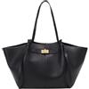 JIABAOZ Grande Borsa A Mano Da Donna in Pelle Sintetica PU, Shopper, Tote Bag, Impermeabile, Con Chiusura Lampo, Per Lavoro, Viaggi, Shopping, Scuola