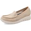 Fly Flot Mascalucia, Scarpe Donna in Pelle, Monocolore con Sottopiede Memory Estraibile, Mocassini