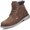 Mishansha Scarpe Uomo Invernali Stivaletti Donna Invernali Scarponcini Invernali con Pelo Comode Stivali Invernali Marronescuro,GR.46