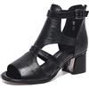 MidiLi Moda Sandali con Tacco Alto per Donna Sandalo in Pelle Morbida con Tacco Grosso Sandali da Sposa di Lusso Sandali Sexy da Donna con Punta Aperta (Color : Black, Size : 37)