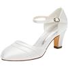 Emily Bridal Scarpe da Sposa Silk Women Like Satin Stiletto Heel Pompe Chiuse Chiuse (EU40, Avorio)
