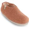 egos Pantofole da donna e da uomo, chiuse, calde e comode, in feltro per l'inverno e l'estate, fatte a mano, in lana naturale al 100%, Colore: arancione., 38 EU