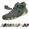Overhil1s Uomo Stivali Alti in Pelle Scamosciata Fatti a Mano, Beck Scarpe Uomo Impermeabili Antiscivolo Leggere Traspiranti Stivali Uomo for l'escursionismo e la Guida (Color : Verde, Size : 42 EU)