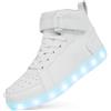 Vorkhuaeri Scarpe da Ginnastica Illuminate per Bambini Scarpe da LED Alte Lampeggianti con Ricarica USB per Ragazze Ragazzi Regalo di Natale di Halloween Xmas (C-White,31)