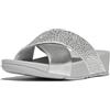 Fitflop Lulu Crystal Mix Fasce Incrociate in Pelle con Brillantini Metallic Silver