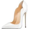 elashe- Scarpe Decolte Donna - 12CM Scarpe col Tacco Pointed Toe - Classiche Scarpe col Tacco Bianca EU38