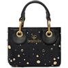 Braccialini Beth Strass Borsa a mano di piccole dimensioni con doppi manici, chiusura con clip e tracolla in nastro logato rimovibile e regolabile che ne permette la doppia portabilità. All'interno