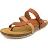 Morxiva Sandali da donna in pelle, infradito con suola in sughero e plantare in vera pelle, Multi Brown, 42 EU