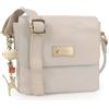 Catwalk Collection Handbags - Borsa a Tracolla Piccola - Borsa Messenger - Borsetta Donna - Pelle Invecchiata - Tracolla Regolabile - Sabine S - Latte