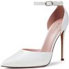 Zhabtuc Tacchi Alti, Décolleté da Donna D'Orsay Cinturino alla Caviglia Punta a Punta Scarpe da Sposa per Feste, Altezza Tacco 12 cm, 36-42 EU