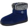 GURGER Pantofole Stivaletto Donna Uomo Pantofole da Casa Invernali Chiuse Calde Peluche Ciabatte Alte Blu 46 47
